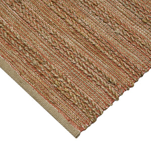 Amer Rugs Naturals Farmhouse Striped Flat-weave Area Rug - Hand-woven Jute & Cotton For Eco-friendly Decor Orange Jute, Cotton Nat30305