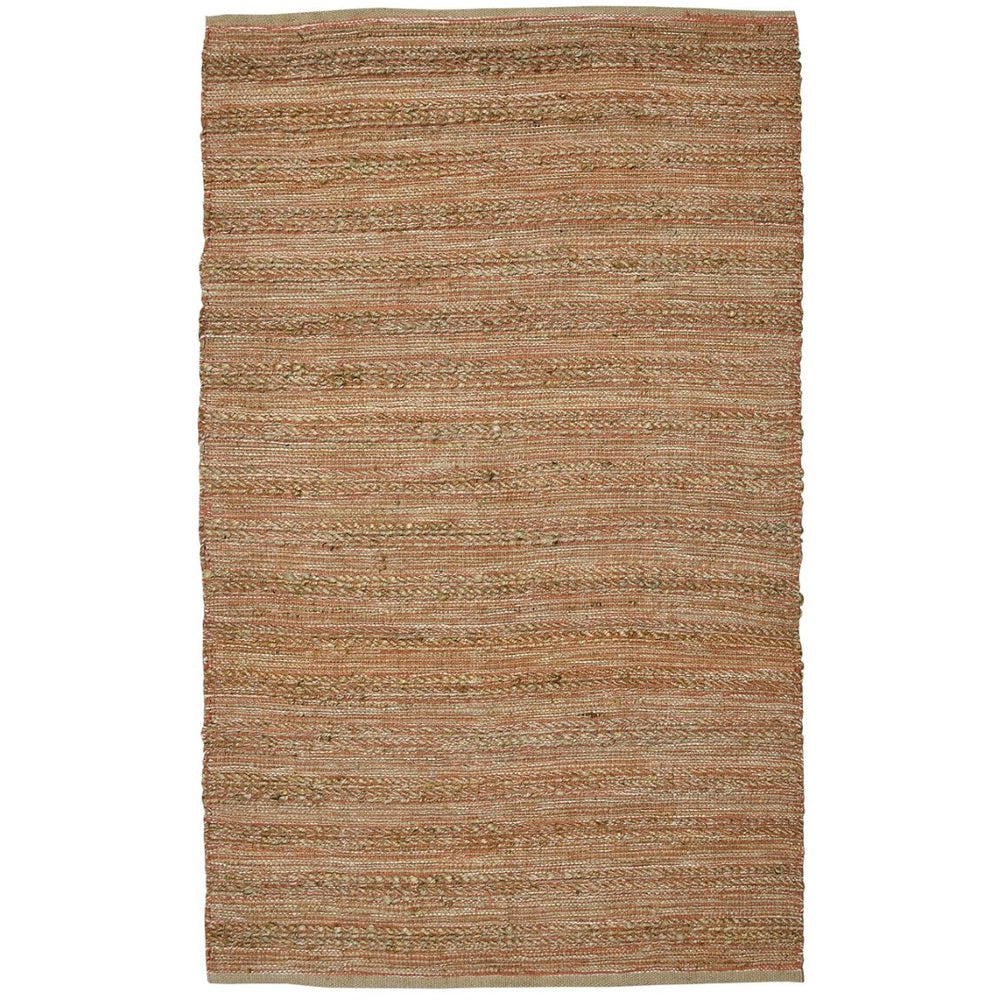 Amer Rugs Naturals Farmhouse Striped Flat-weave Area Rug - Hand-woven Jute & Cotton For Eco-friendly Decor Orange Jute, Cotton Nat30305