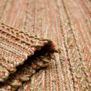 Amer Rugs Naturals Farmhouse Striped Flat-weave Area Rug - Hand-woven Jute & Cotton For Eco-friendly Decor Orange Jute, Cotton Nat30305