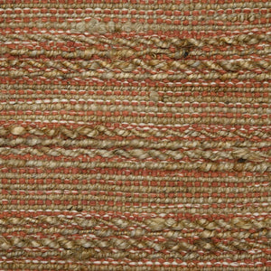 Amer Rugs Naturals Farmhouse Striped Flat-weave Area Rug - Hand-woven Jute & Cotton For Eco-friendly Decor Orange Jute, Cotton Nat30305