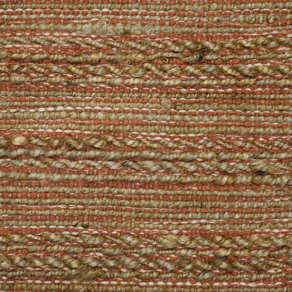 Amer Rugs Naturals Farmhouse Striped Flat-weave Area Rug - Hand-woven Jute & Cotton For Eco-friendly Decor Orange Jute, Cotton Nat30305