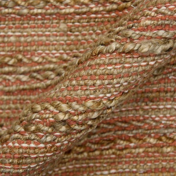 Amer Rugs Naturals Farmhouse Striped Flat-weave Area Rug - Hand-woven Jute & Cotton For Eco-friendly Decor Orange Jute, Cotton Nat30305