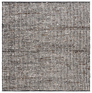 Safavieh Natura Handcrafted Black & Ivory Flatweave Rug — Wool Jute Blend, Artisanal Boho Texture For Cozy Rooms 8'-0" x 8'-0" NAT331Z-8SQ