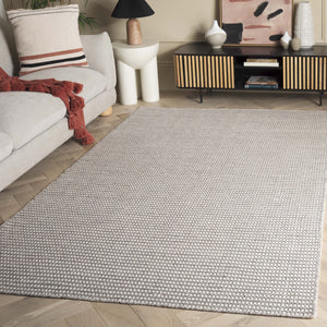 Safavieh Natura Modern Hand Woven Runner Area Rug - Luxurious Wool & Cotton Blend For Elegant Spaces Grey ,Ivory 85% Wool,15% Cotton Nat386f-5