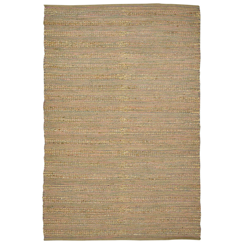 AMER Rugs Naturals Hand-woven Jute Cotton Striped Flatweave Rug for Farmhouse Entryways and Living Spaces 2' X 3' NAT40203