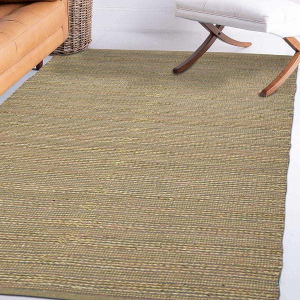 Naturals Hand-woven Jute Cotton Striped Flatweave Rug for Farmhouse Entryways and Living Spaces