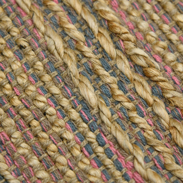 Naturals Hand-woven Jute Cotton Striped Flatweave Rug for Farmhouse Entryways and Living Spaces