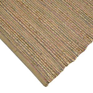 Naturals Hand-woven Jute Cotton Striped Flatweave Rug for Farmhouse Entryways and Living Spaces
