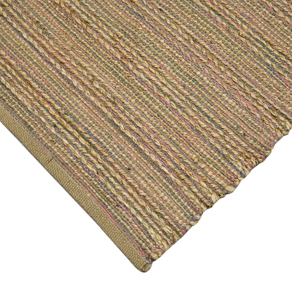 Naturals Hand-woven Jute Cotton Striped Flatweave Rug for Farmhouse Entryways and Living Spaces
