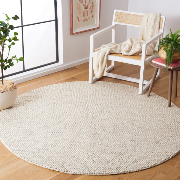 Safavieh Natura Handwoven 10X10 Square Area Rug – Beige Ivory Wool-Cotton Blend, Low-Profile Artisan Texture 5'-0" x 7'-0" NAT425B-57