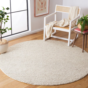 Safavieh Natura Hand-Woven 10X10 Square Rug – Wool-Cotton Blend, Low Profile Beige Ivory Texture For Living Rooms 9'-0" x 9'-0" NAT425B-9SQ