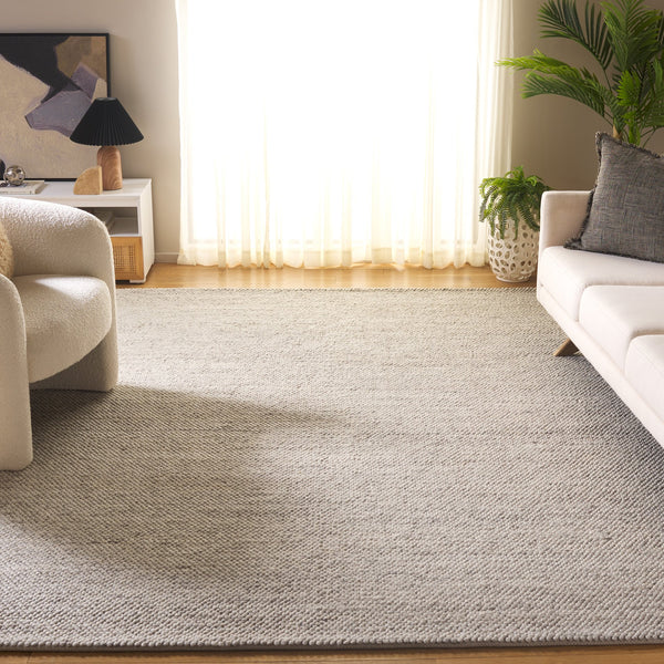 Safavieh Natura Hand-Woven Grey Ivory Area Rug — Scandinavian Minimalist Low-Pile Wool Blend For Living Rooms 6'-0" x 8'-0" NAT425F-68