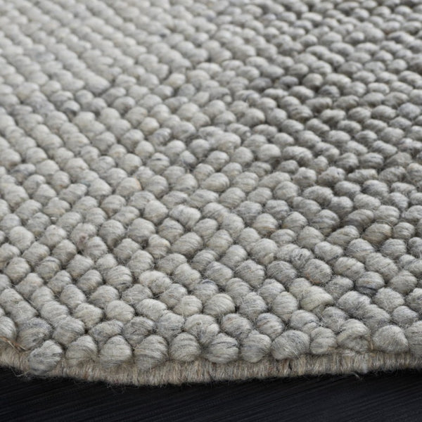 Safavieh Natura Hand Woven Wool Round Rug Solid Silver Tonal Living Room Bedroom Accent NAT425G-8R