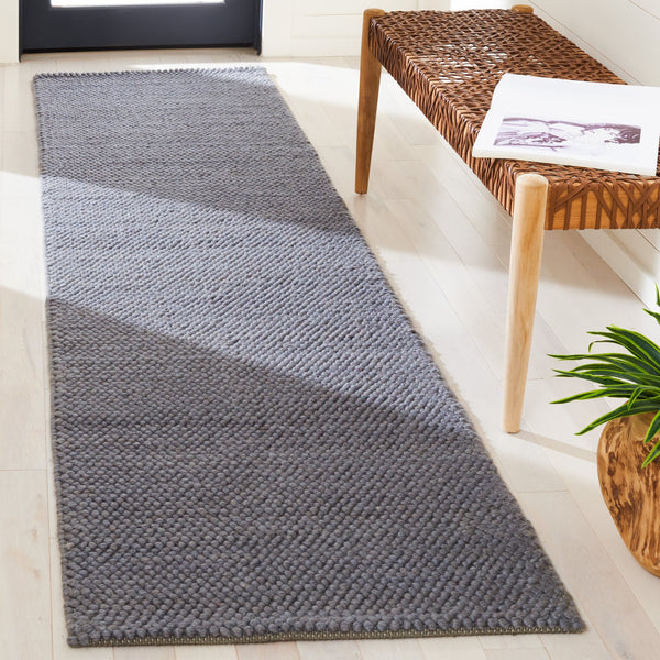 Safavieh Natura Hand-Woven Dark Grey Area Rug 6X9 — Plush 1/2" Wool Blend, Minimalist Texture, Durable Elegance 2'-3" x 8'-0" NAT425H-28