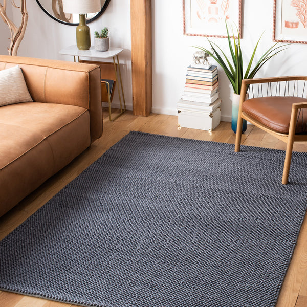 Safavieh Natura Hand-Woven Dark Grey Area Rug 6X9 — Plush 1/2" Wool Blend, Minimalist Texture, Durable Elegance 2'-3" x 8'-0" NAT425H-28