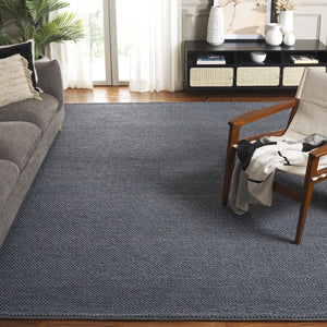 Safavieh Natura Hand-Woven Dark Grey Area Rug 6X9 — Plush 1/2" Wool Blend, Minimalist Texture, Durable Elegance 2'-3" x 8'-0" NAT425H-28
