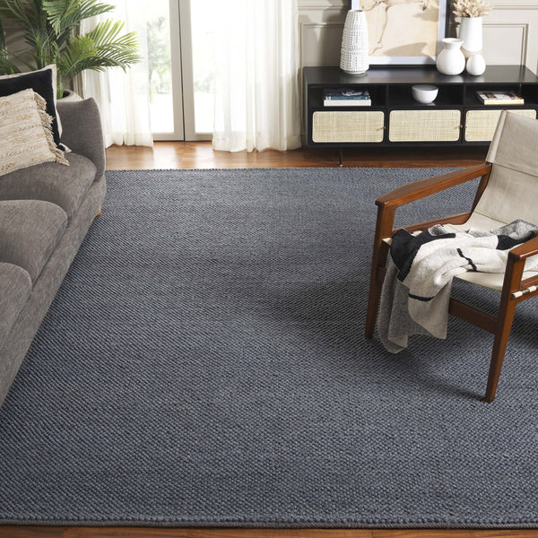 Safavieh Natura Hand-Woven Dark Grey Area Rug 6X9 — Plush 1/2" Wool Blend, Minimalist Texture, Durable Elegance 2'-3" x 8'-0" NAT425H-28