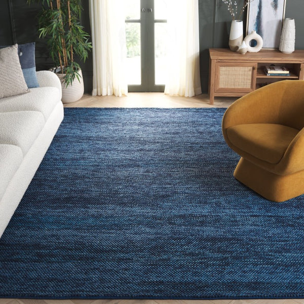 Safavieh Natura Hand-Woven Wool Blend Area Rug Solid Navy Artisan Crafted for Large Rooms NAT425N-10