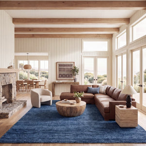 Safavieh Natura Hand-Woven Wool Blend Area Rug Solid Navy Artisan Crafted for Large Rooms NAT425N-10