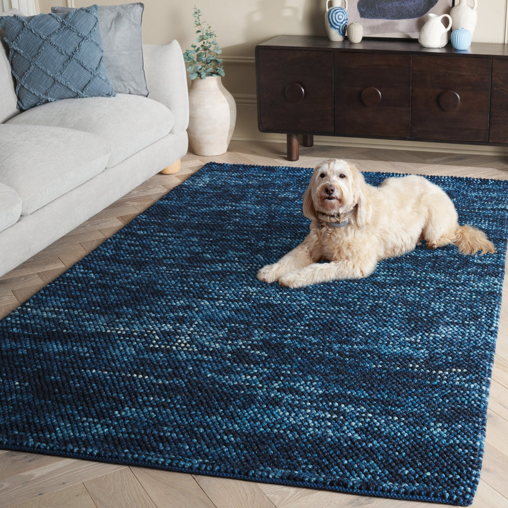 Safavieh Natura Handwoven Area Rug - Exquisite Indian Craftsmanship For Elegant Living Spaces And Comfort Navy ,Blue 70% Wool 20% Cotton And 10% Polyester. Nat425n-5
