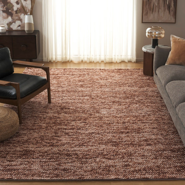 Safavieh Natura Handwoven Area Rug - Timeless Elegance In A Versatile Design For Luxurious Home Décor Rust ,Brown 70% Wool 20% Cotton And 10% Polyester. Nat425p-4
