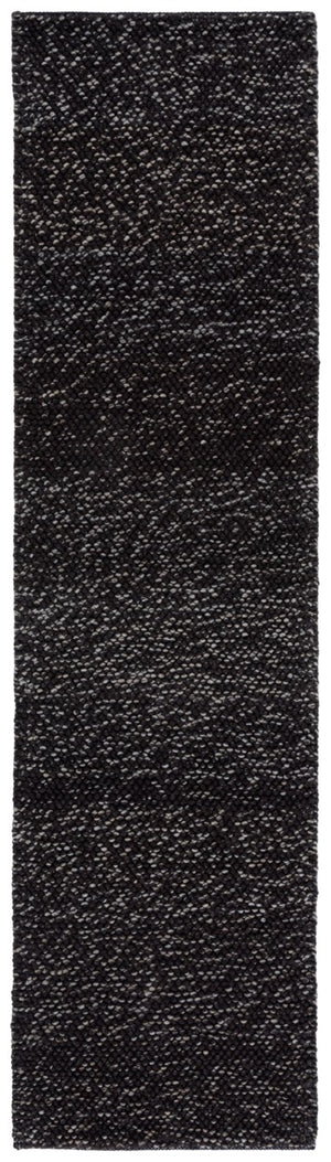 Safavieh Natura Hand-Woven Wool Runner Rug Solid Tonal Hallway Accent in Black and Grey NAT425Z-27