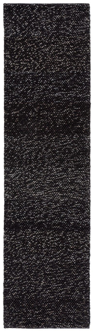 Safavieh Natura Hand-Woven Wool Runner Rug Solid Tonal Hallway Accent in Black and Grey NAT425Z-27