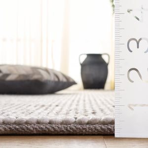 Safavieh Natura Hand-Woven Ivory And Grey Runner Rug — Wool-Cotton Blend, Low-Profile Durable Hallway Accent 2'-3" x 9'-0" NAT426F-29