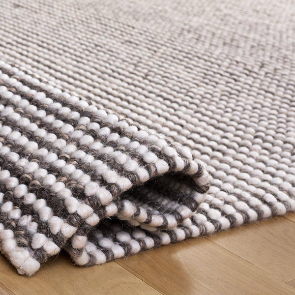 Safavieh Natura Hand-Woven Ivory Grey Area Rug 8X10, Low Pile Wool-Cotton Blend For Cozy Durable Style 9'-0" x 12'-0" NAT426F-9
