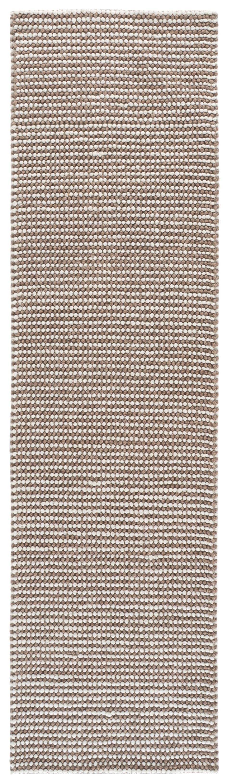 Safavieh Natura Hand‑Woven Ivory And Brown Area Rug — Low‑Pile Wool Blend, Coastal Timeless Texture For Living Rooms 5'-0" x 8'-0" NAT426T-5