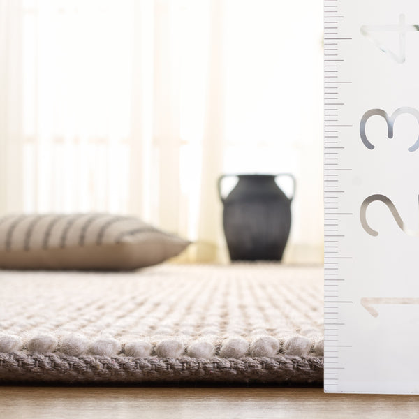 Safavieh Natura Hand-Woven Round Area Rug Ivory Brown – Wool-Cotton Blend, Soft Durable Texture For Living Rooms 6'-0" x 6'-0" NAT426T-6R