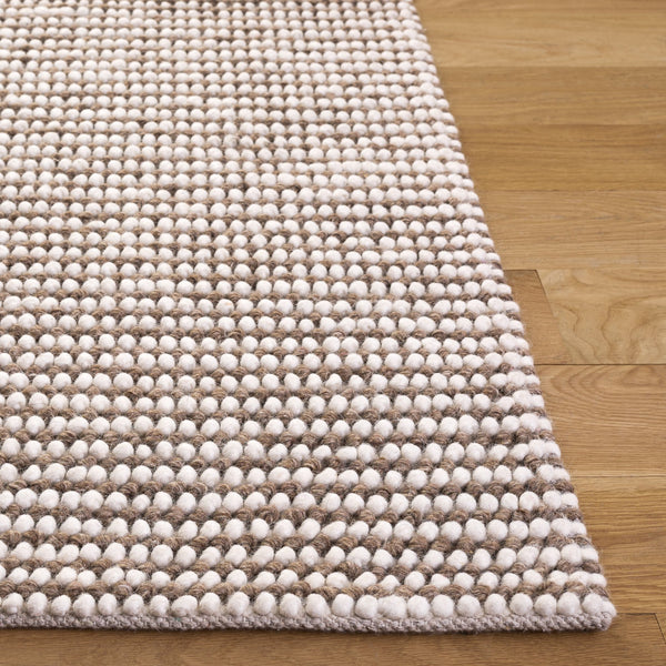 Safavieh Natura Handwoven Ivory And Brown Square Area Rug — Wool-Cotton Blend, Low-Profile Durable Texture 6'-0" x 6'-0" NAT426T-6SQ
