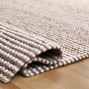 Safavieh Natura Handwoven Ivory And Brown Square Area Rug — Wool-Cotton Blend, Low-Profile Durable Texture 6'-0" x 6'-0" NAT426T-6SQ