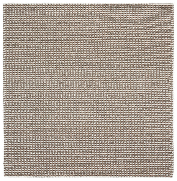 Safavieh Natura Handwoven Ivory And Brown Square Area Rug — Wool-Cotton Blend, Low-Profile Durable Texture 6'-0" x 6'-0" NAT426T-6SQ
