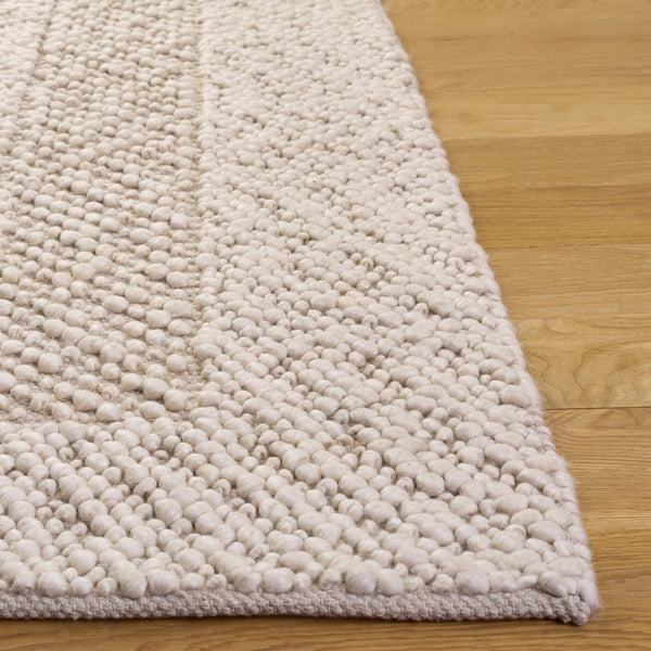 Safavieh Natura Hand-Woven Ivory Runner — Low-Pile Wool-Cotton Blend, Geometric Neutral Rug For Hallways 2'-3" x 9'-0" NAT429A-29