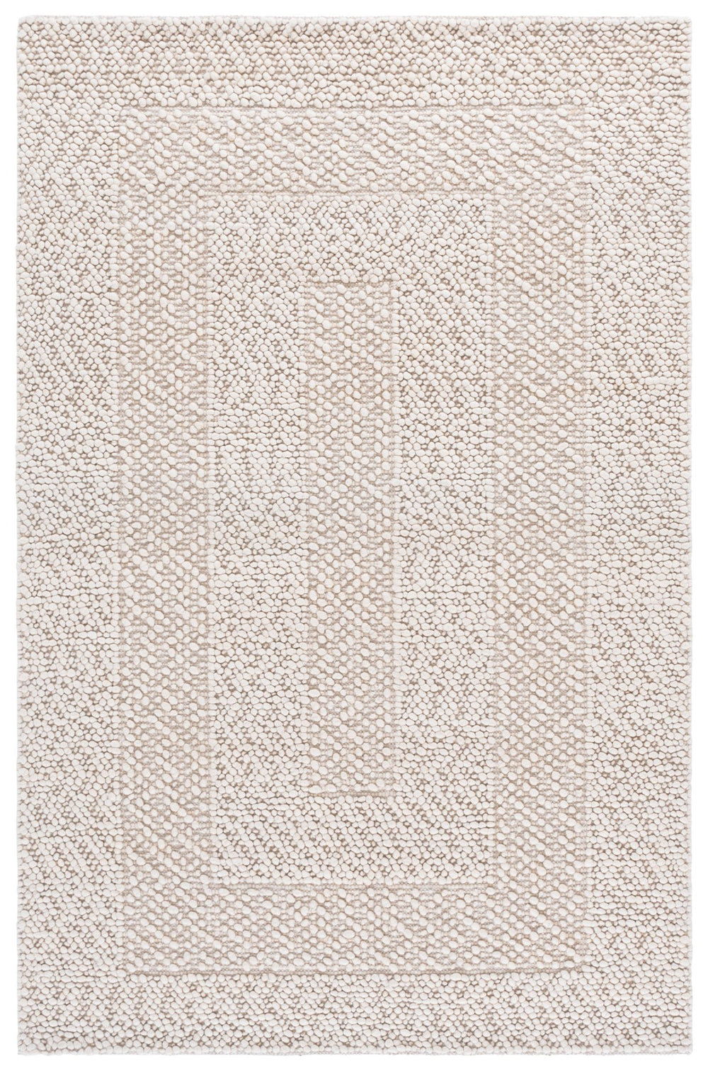 Safavieh Natura Hand-Woven 429A Ivory Rug — Wool-Cotton Blend, Subtle Geometric Texture, Cozy Durable Floorpiece 4'-0" x 6'-0" NAT429A-4