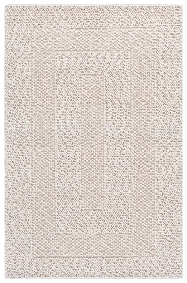 Safavieh Natura Hand-Woven Ivory Area Rug — 70% Wool Blend, Subtle Geometric Texture, Durable Luxury Finish 8'-0" x 10'-0" NAT429A-8