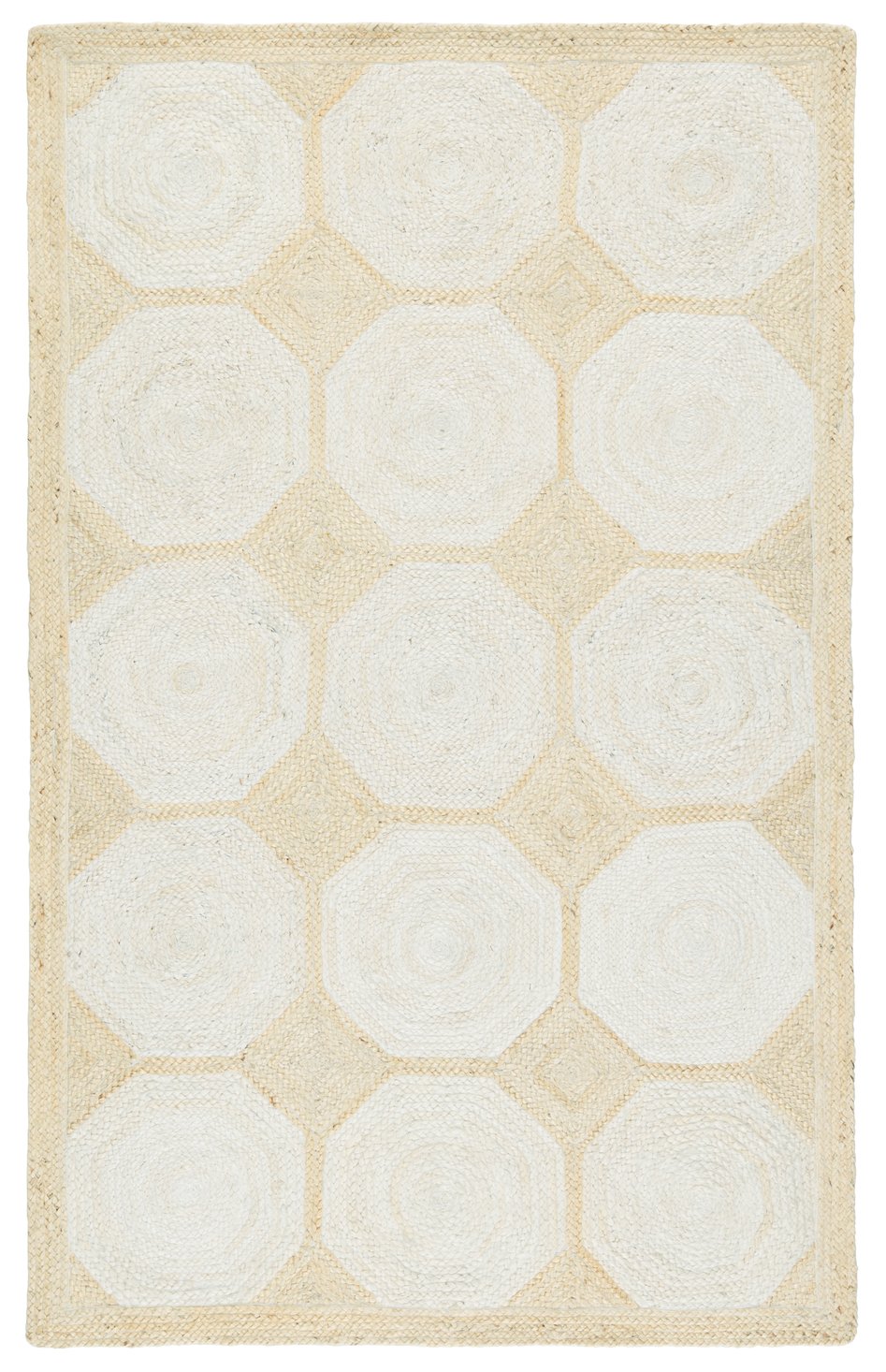 Jaipur Living Naturals Tobago Fiorita Nat43 Handwoven Handmade 100% Jute Geometric/Abstract Geometric Indoor Rug Tan, Ivory 100% Jute Rug153084