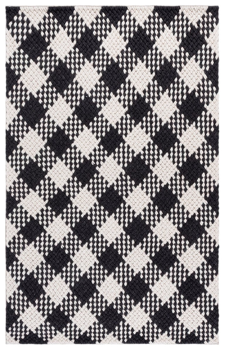 Safavieh Natura Hand Woven Wool Blend Area Rug Ivory Black Flatweave for Living Room NAT430Z-5