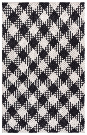 Safavieh Natura Hand Woven Wool Blend Area Rug Ivory Black Flatweave for Living Room NAT430Z-5