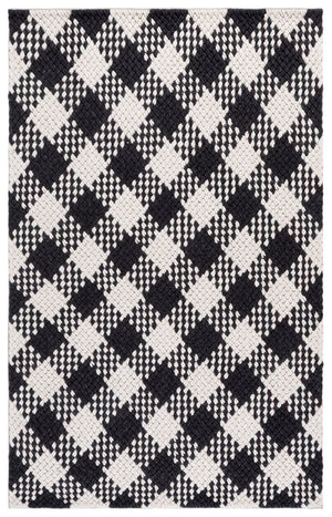 Safavieh Natura Hand Woven Wool Blend Area Rug Ivory Black Flatweave for Living Room NAT430Z-5
