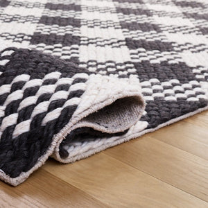 Safavieh Natura Hand Woven Wool Blend Area Rug Ivory Black Flatweave for Living Room NAT430Z-5