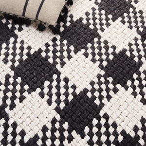 Safavieh Natura Hand Woven Wool Blend Area Rug Ivory Black Flatweave for Living Room NAT430Z-5