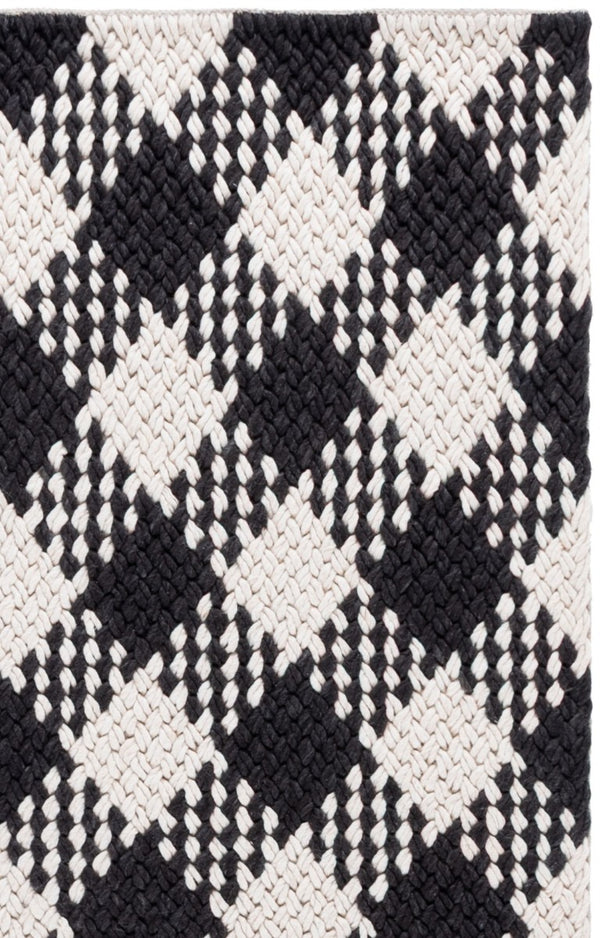 Safavieh Natura Hand Woven Wool Blend Area Rug Ivory Black Flatweave for Living Room NAT430Z-5