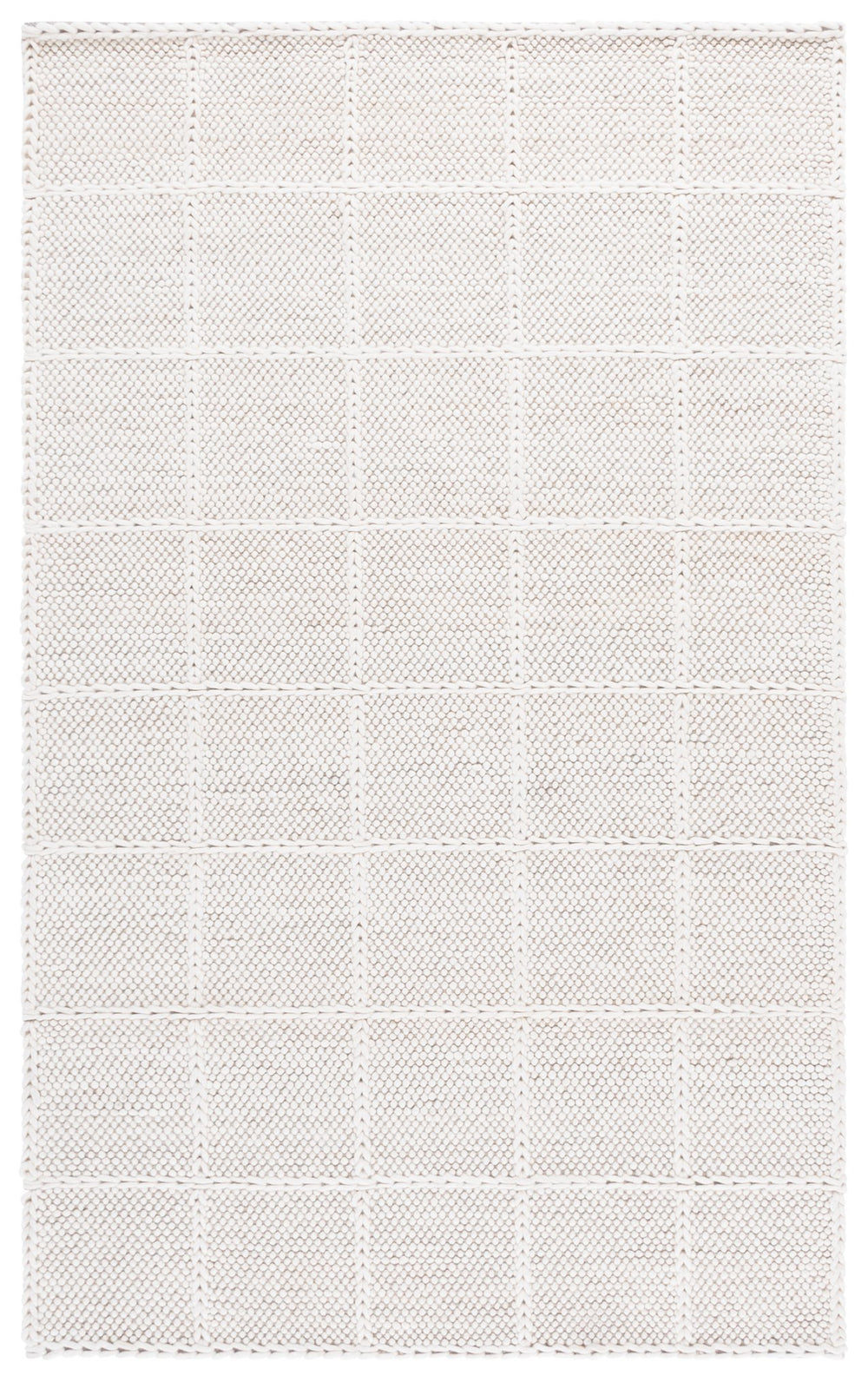 Safavieh Natura Ivory Handwoven Wool-Cotton Blend Area Rug With Modern Geometric Design, Low-Profile Pile And Durable Texture 8'-0" x 10'-0" NAT432A-8