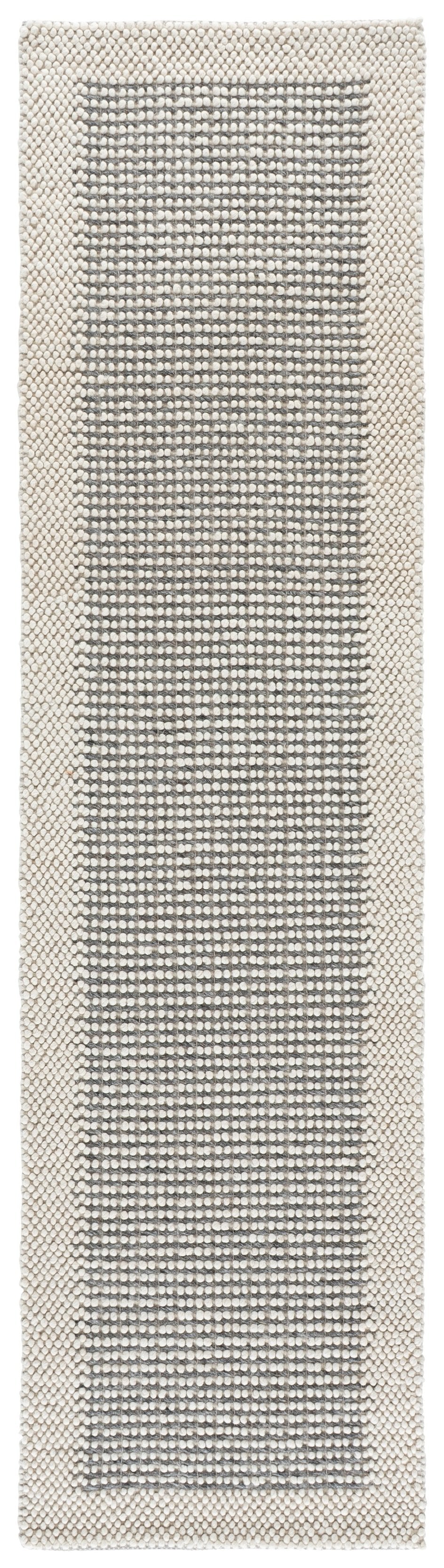 Safavieh Natura Handwoven Ivory And Grey Wool Rug — Low-Profile 0.5" Pile, Durable Cotton Backing, Versatile Style 5'-0" x 8'-0" NAT433F-5