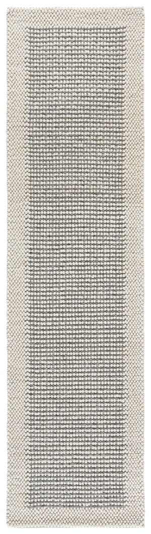 Safavieh Natura Hand‑Woven Ivory And Grey Runner — Scandinavian Textured Wool Blend, Low Profile Elegance 2'-3" x 9'-0" NAT433F-29