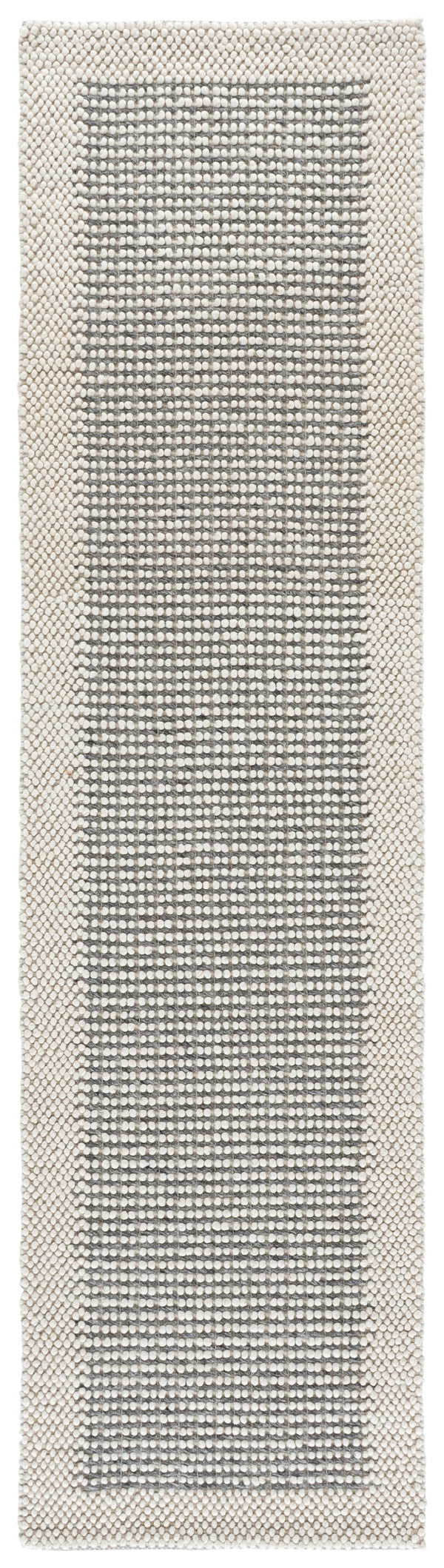 Safavieh Natura Hand‑Woven Ivory And Grey Runner — Scandinavian Textured Wool Blend, Low Profile Elegance 2'-3" x 9'-0" NAT433F-29