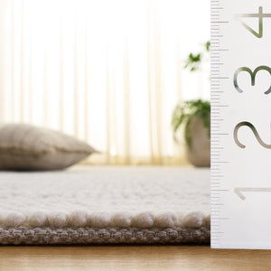 Safavieh Natura Hand‑Woven Ivory And Grey Runner — Scandinavian Textured Wool Blend, Low Profile Elegance 2'-3" x 9'-0" NAT433F-29