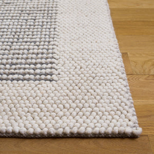 Safavieh Natura Hand‑Woven Ivory And Grey Runner — Scandinavian Textured Wool Blend, Low Profile Elegance 2'-3" x 9'-0" NAT433F-29
